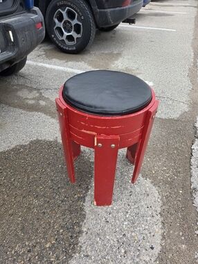 Pair of Vintage Weyerhaeuser Silvaplex Red Stacking Stools - MCM Space Age